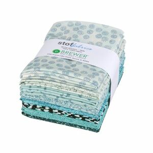 Stof A/S Fabrics STQCFQ8 Stof Teal Fat Quarter Bundle 8pk