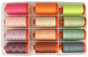 Aurifil, TP50EC12, Tula, Pink, Neon's, and Neutrals, Thread, Set, 12ct