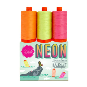 Aurifil TP50EC3 Tula Pink Neon's and Neutrals Thread Set 3ct