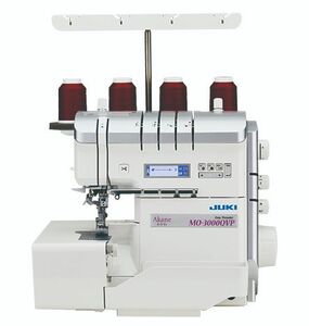 Juki MO-3000QVP Akane, No Tension Knobs, Micro Lift Foot, Automatic Thread Chain Trimmer, Knee Lift Lever, LCD Screen, Safety Sensors, Weighs 25 lbs