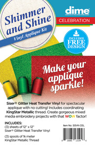 DIME SSVK Shimmer and Shine Vinyl Applique Kit - Multiple Colors Options Available Celebration, Coastal, Peacock, Regal