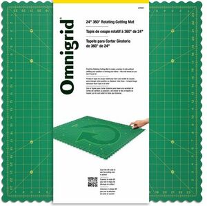 Omnigrid OG24WGR Square Rotate Cut Mat 360, 24 in Gridded Rotary Cutter Mat