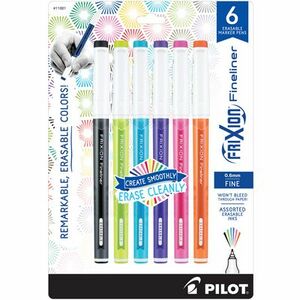 Frixion, FXC11881, Fineliner, Assorted, Colors, 6pk