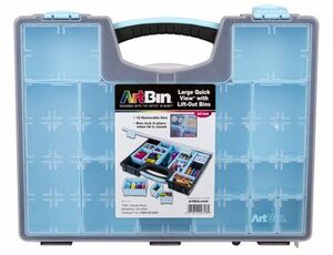 ArtBin 5004AB Large Solutions Box with Dividers, Art & Craft Organizer, [1]  Plastic Storage Case, Clear