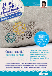 DIME EG003-D Hand-Sketched Floral Borders Design Collection by Reen Wilcoxson