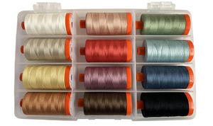 Aurifil, JS50CC12, Chalk & Charcoal, by Jennifer, Sampou, Set, 12ct