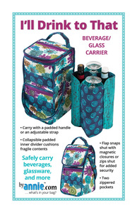 ByAnnie PBA263 I'll Drink to That Wine Carrier Pattern