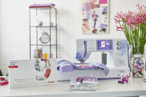 Bernette B79 Yaya Han Edition 500 Stitch Sewing Machine 9"Arm 17BH 6x10 Embroidery Dual Feed, 5"Color LCD, IDFeed 7mmZZ