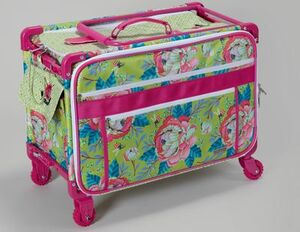 Tutto Large Sewing Machine Bag On Wheels - Purple Dahlia