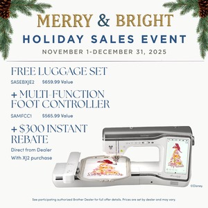 Brother XJ2 Stellaire Sewing Embroidery Quilting Machine 9.5x14 Hoop USB&WiFi +101 Disney Designs +Artspira +DesignData