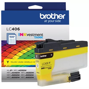 Brother LC406YS Print Moda INKvestment Tank Standard-yield Ink, Yellow, Yields approx. 1,500 pages