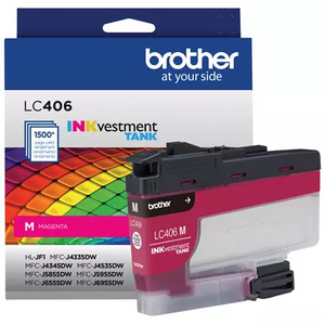 PrintModa, Brother LC406MS, Print Moda INKvestment Tank Standard-yield Ink, Magenta, Yields approx. 1,500 pages, Brother LC406MS Print Moda INKvestment Tank Standard Ink 48ml, Magenta, Yields approx. 1500 pages