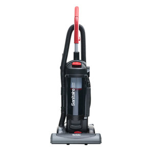 Sanitaire, SC5845B Bagless, Commercial, Upright Vacuum  Washable, HEPA Filter, Sanitaire SC5845B, Bagless Commercial, Upright Vacuum Cleaner, HEPA filter, 15" Path, 3.5Qt, 10A, 135CFM, 73dB, 3:1 Stretch Hose, 40' Cord, Wash Filter, Headlight, Tools, 18Lb