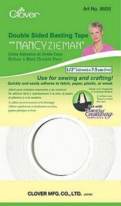 Clover CL9505-3 Double Sided Basting Tape, 1/2x7.5", 3 Package, for Sewing and Crafting, Adheres to Fabric, Paper, Plastic or Wood, Retail Store Only