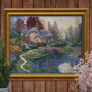 OESD, 80355, Everett's, Cottage, Tiling, Scene, by, Thomas, Kinkade, Studios