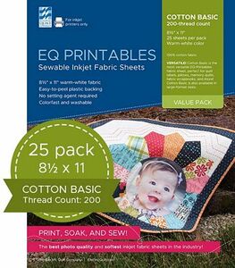 The Electric Quilt Company EQPFAC25 EQ Printables Regular Cotton Fabric Sheet 25pk