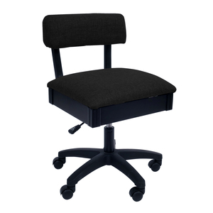 Arrow H8170 Hydraulic Swivel Chair, Under Seat Storage, Baroness Black Fabric
