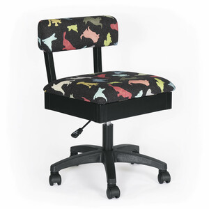 Arrow HDOG Hydraulic Swivel Chair, Under Seat Storage, Dog's Woof Fabric
