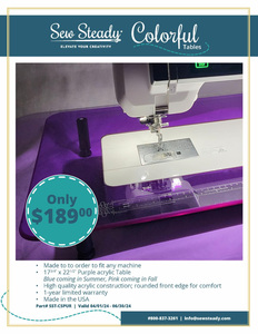 Sew Steady CPUR 17 X 22.5″ Colorful Extension Table - Purple until 06/30/24 - Sew Steady Polish