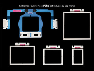 Durkee EZ Frame 4pc Set PLUS 2x4, 5x4, 7x5, 8x8 with Arm EZ Frames and EZ Cap Frame for Home and Commercial Embroidery