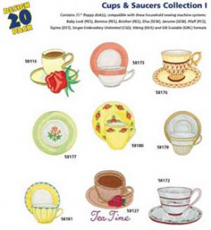 Great Notions 1142 Cups & Saucers I Embroidery Multi-Formatted CD