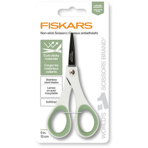 Fiskars 1074552 Non-stick Titanium Softgrip Detail Scissors 5in Forest Fern