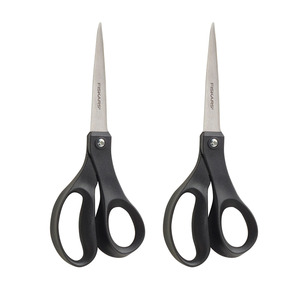 Fiskars 150810-1002 Recycled Performance Scissors 8in Black 2 Pack