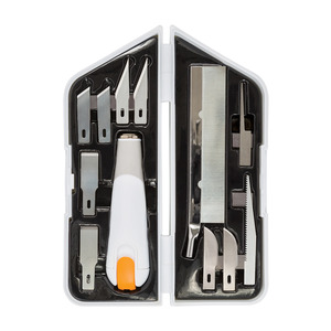 Fiskars 165190 Heavy-Duty Easy Change Detail Craft Carve and Chisel Knife Set 11 blades