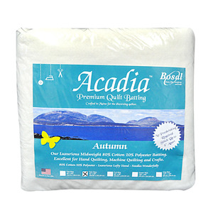 Bosal 386B-WHT Acadia Premium 80% Cotton 20% Polyester Batting 4oz 72in x 90in