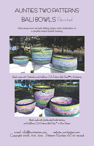 Aunties Two AT101 Bali Bowls - Fabric Covered Clothesline Crafts Pattern