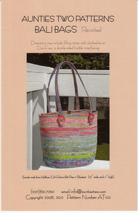Aunties Two AT102 Bali Bags - Fabric Covered Clothesline Crafts Pattern