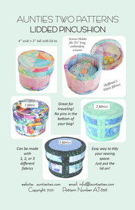 Aunties Two AT656 Lidded Pincushion Pattern