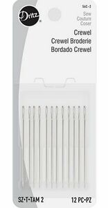 Dritz D56C Hand Needles Crewel Size 2 12 ct