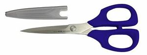 Kai V5165 Made in Japan 6-1/2" Blue Handled with Blade Cap Sewing & Craft Shears
