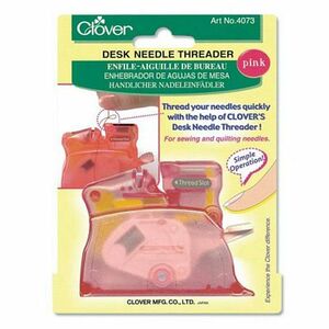 77267: Clover 4073 Desk Auto Needle Threader PINK, Notions