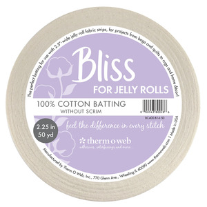 Therm O Web BC400-B14-50 Bliss 100% Cotton for Jelly Rolls 2-1/4in x 50yd