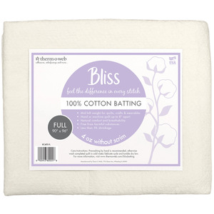 Therm O Web BC400-FL Bliss Batting 100% Cotton Full 90in x 96in 6pc Box
