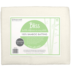 Therm O Web BB403-QU Bliss Batting 100% Bamboo Queen 108in x 96in 4pc Box
