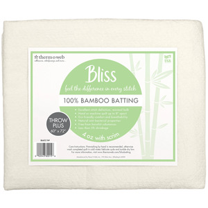 Therm O Web BB403-THP Bliss Batting 100% Bamboo Throw Plus 60in x 72in 10pc Box