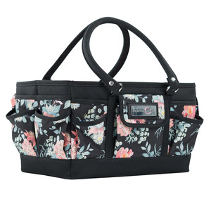 Everything Mary EVM12619-5 Deluxe Store and Tote Black Floral