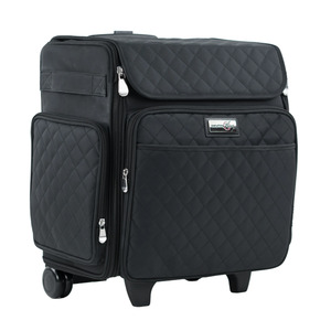 Everything Mary EVM12790-1 Classic Rolling Craft Tote Black Quilted