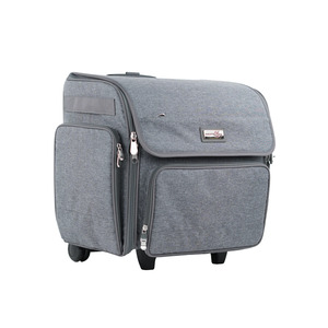 Everything Mary EVM12792-2 Deluxe Rolling Craft Tote Heather Gray