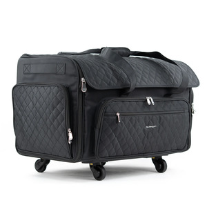 Everything Mary EVM14466-1 XXL Rolling Sewing Machine Tote Black Quilted