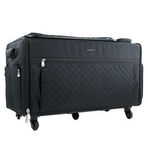 Everything Mary EVM14467-1 Jumbo Rolling Sewing Machine Tote Black Quilted