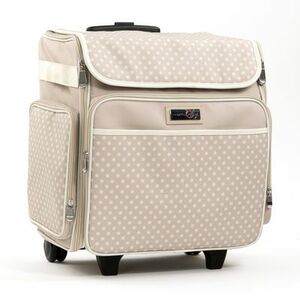 Everything Mary EVM12737-3 Everything Mary Rolling Scrapbook Tote Tan Dot