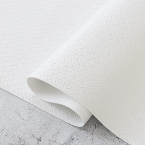 Sallie Tomato FLBSIMP Simply White Basket Weave Faux Leather 5yds