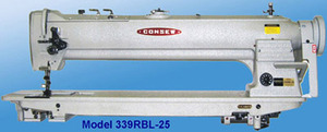 Consew 339RBL-25" Longarm 1/4" Double Needle Feed Walking Sewing Machine, Power Stand, Servo Motor, 100 Needles