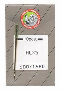 Organ, HLx5, PD, Titanium, Coated, Flat, Shank, Quilting, Needle, Heavy, Material, Sewing, Box, 100, same, commercial, 135x5, Flat, Shank