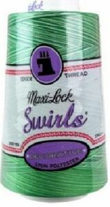 Swirls Maxi-Lock Polyester Serger Thread 50wt 3000yds Variegated Mint Julep