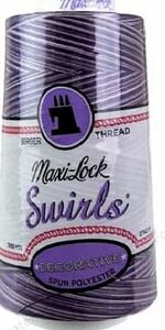 Swirls Maxi-Lock Polyester Serger Thread 50wt 3000yds Variegated Purple Berry Wave